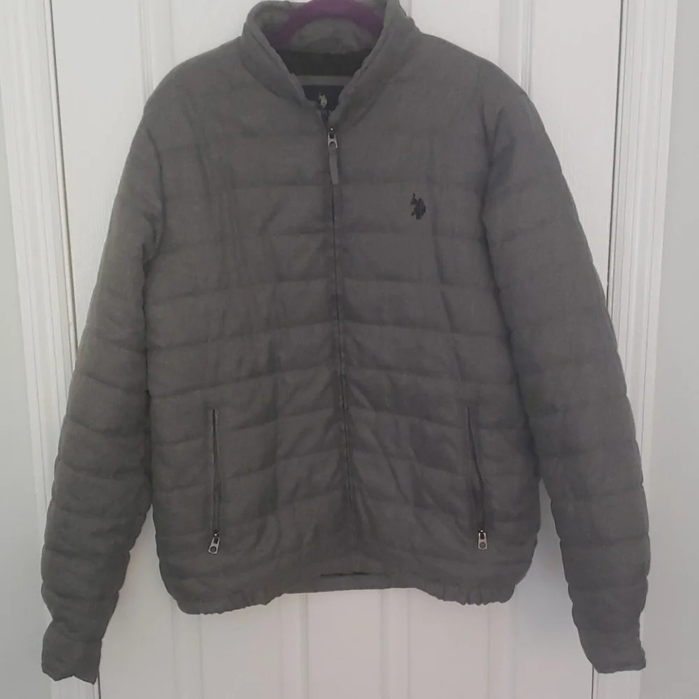 U.S. Polo Assn Grey Bubble Jacket - Picture 2 of 15